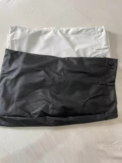 Short-saia Courino com cintos - Viana Collection
