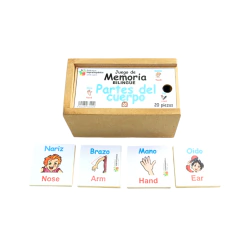 Juego de Memoria Partes del Cuerpo Bilingüe Didáctico