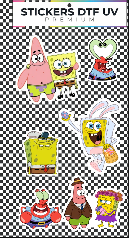 Plancha de Sticker DTF "BOB ESPONJA 1"