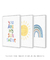 Trio Quadros Decorativos Arco-Íris Sunshine