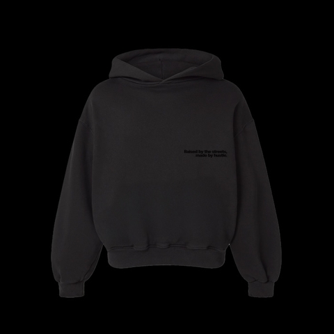 MOLETOM WANTED CANGURU 3 CABOS BOXY HUSTLER SPACE BORDADO PRETO