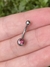 Piercing Ombligo Strass Rosa - Acero Quirúrgico