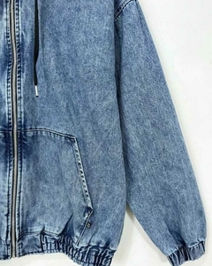 Campera de jean con capucha y cierre - comprar online