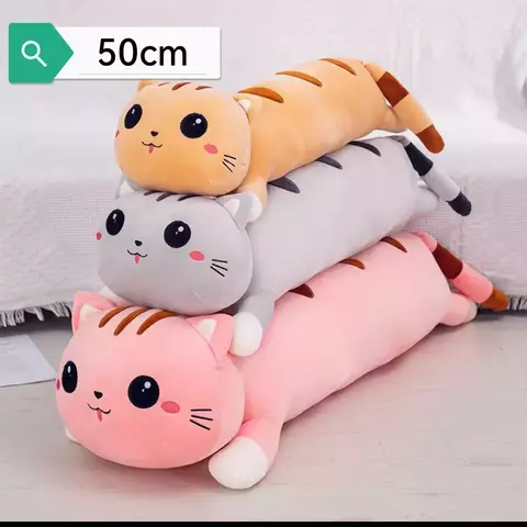 Peluche gato kawaii gris 50cm