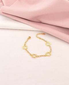 Pulseira flor diamantada com zircônias