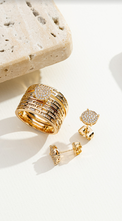 Conjunto trio de anéis baguetes - comprar online