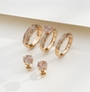 Conjunto trio de anéis baguetes