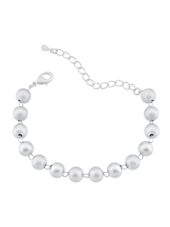 Pulseira Bolas Acetinadas com Banho de Prata – 15cm + 6cm Extensor na internet