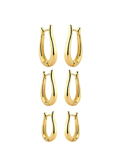 trio de argolas lisas