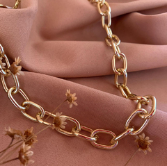 Choker Maxi Elos Dourado – 35 cm + Extensor de 5 cm | Colar Moderno e Elegante na internet