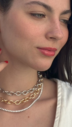 Choker Maxi Elos Dourado – 35 cm + Extensor de 5 cm | Colar Moderno e Elegante - comprar online