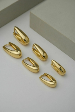 trio de argolas gotas lisas - comprar online
