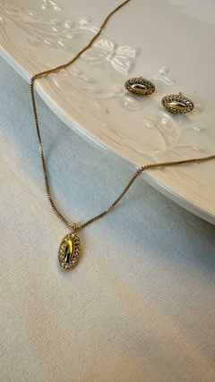 Conjunto ponto de luz cravejado - comprar online