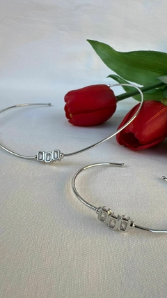 bracelete tres zircônias banho ródio - comprar online
