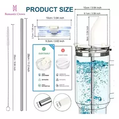 Romantic Crown Copo Térmico Inox 1,2l Com Alça, Tampa, Canudo Inox E Escova
