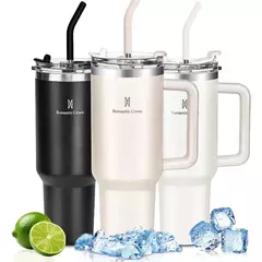 Romantic Crown Copo Térmico Inox 1,2l Com Alça, Tampa, Canudo Inox E Escova - comprar online
