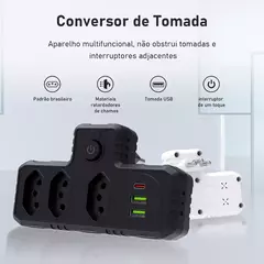 Imagem do Extensão tomada?Tomada usb?Extensão de tomada?Regua tomada de energia?Extensã