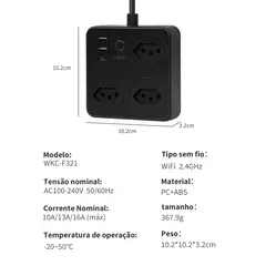 Extensão tomada?Tomada usb?Extensão de tomada?Regua tomada de energia?Extensã - PEQUIBR IMPORTS