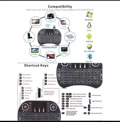 Mini Teclado USB Wireless Mini Teclado Sem Fio Com TouchPad - Entrega Rápida Ve