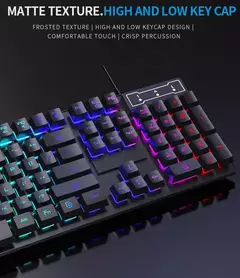 Imagem do Teclado com fio de 104 teclas com luz respiratória retroiluminada RGB Conjunto