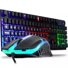 Kit Gamer Teclado Semi Mecânico + Mouse 3200dpi Usb Rgb Iluminado Jogos Pc na internet