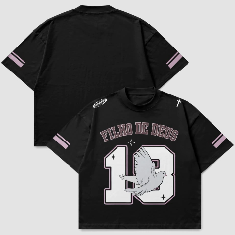 Camiseta Oversized Suedine Filho De Deus Jesus