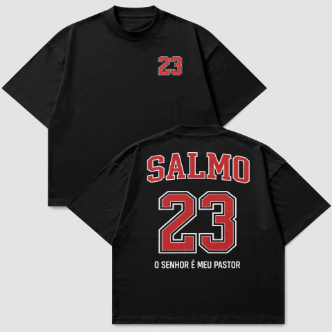 Camiseta Oversized Suedine Salmo 23 O Senhor É O Meu Pastor