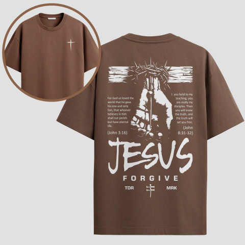 Camiseta Básica Algodão Jesus Forgive