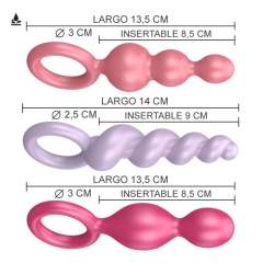 Satisfyer Plugs colored kit de dilatadores anales - comprar online