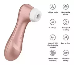 Satisfyer Pro 2 Succionador Clitoris Vibrador Consolador Color Oro Rose - comprar online