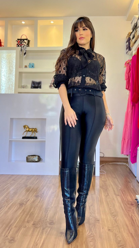 CAMISA RENDA COM LAÇO