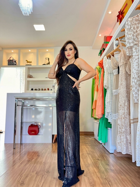 VESTIDO LONGO DECOTE TRESPASSADO
