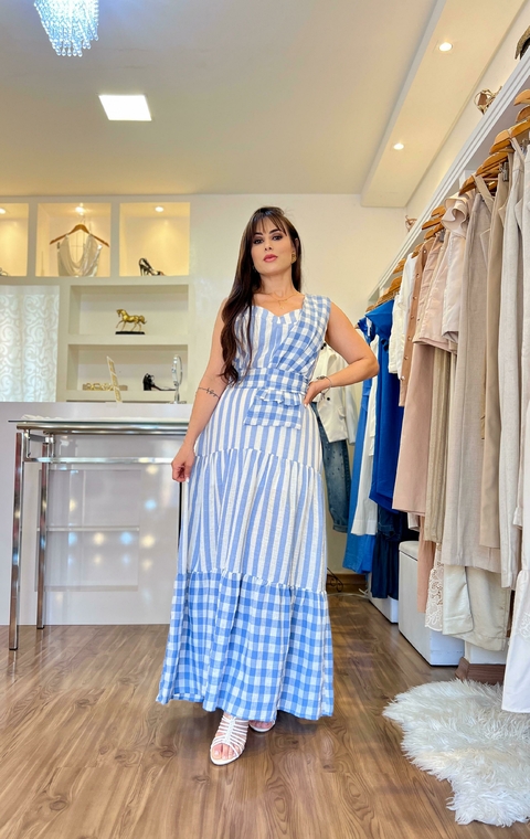 VESTIDO LISTRAS XADREZ