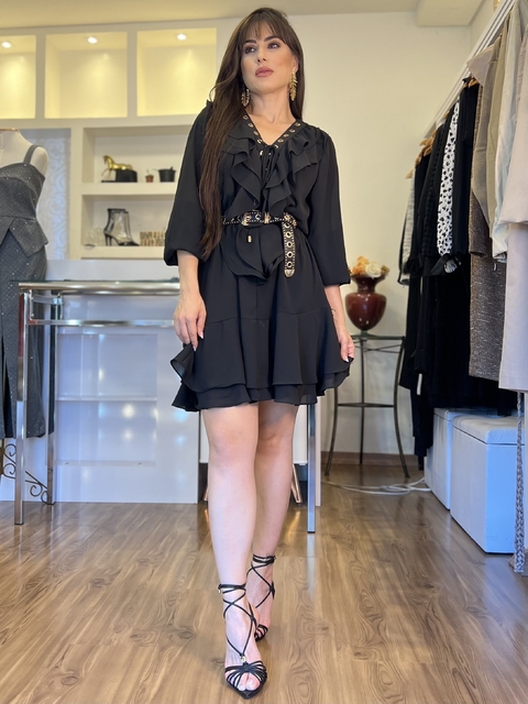 VESTIDO CURTO DETALHE AMARRAÇÃO