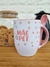Caneca interior rosa com colher - Dia das Mães