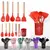 Kit 65046vermelho 12 Conjunto Utensílios Silicone Colher Vermelho