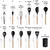 Kit 65046preto 12 Conjunto Utensílios Silicone Colher Preto