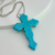 Colar Longo Cruz Turquesa - comprar online
