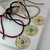 Colar Folheado Cordão e Mandala com Resina