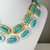 Colar Banho Acetinado Fosco Oval Turquesa - Lia Franco