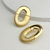 Brinco Bijuteria Folheado Oval Mix de Banho Dourado Fosco e Verniz - comprar online