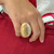 Anel Folheado Banho Fosco Prata e Dourado Oval na internet