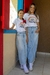Tshirt Feminina Infantil com silk frontal e bordados Branca Mini Arco Iris