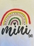 Tshirt Feminina Infantil com silk frontal e bordados Branca Mini Arco Iris na internet