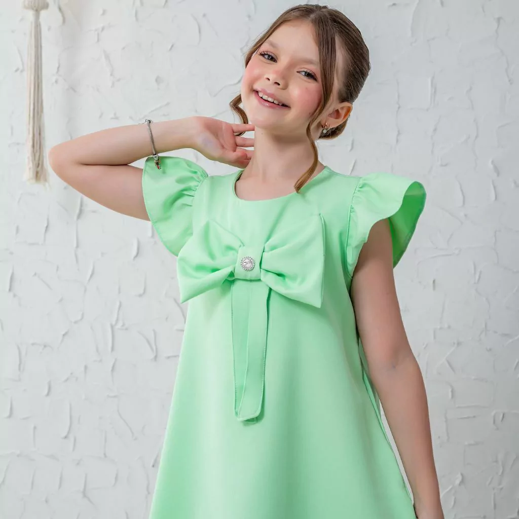 Vestido Alfaiataria com Laço Verde
