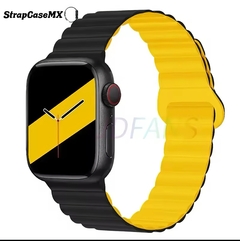 Correa Magnetica Silicon Para Apple Watch Black Yellow