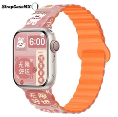 Correa Magnetica Silicon Para Apple Watch Orange Rabbit