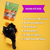 Pacote de petisco natural para cachorro e gato com informações sobre benefícios, destacando a ausência de corantes e transgênicos.