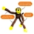 Macaco de pelúcia para cachorro com olhos bordados e três apitos, ideal para brincar.
