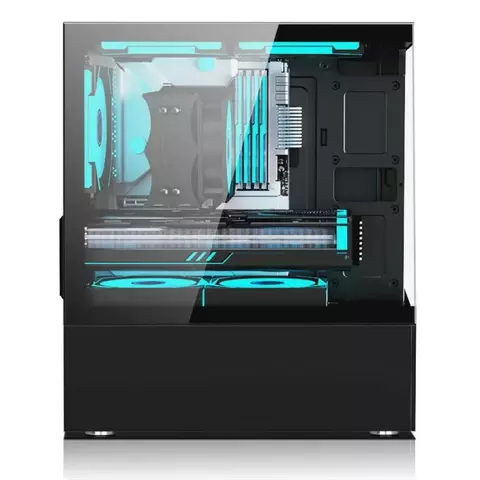 Gabinete Gamer - Aquário Preto Pixxo CG200B - M-ATX G-Fire